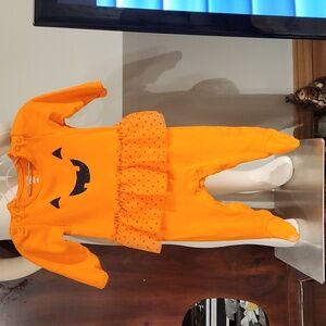 GIRLS Orange Pumpkin HALLOWEEN ONE PIECE TUTUAND FOOTIES